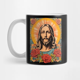 Vintage Retro Jesus Lithograph Mug